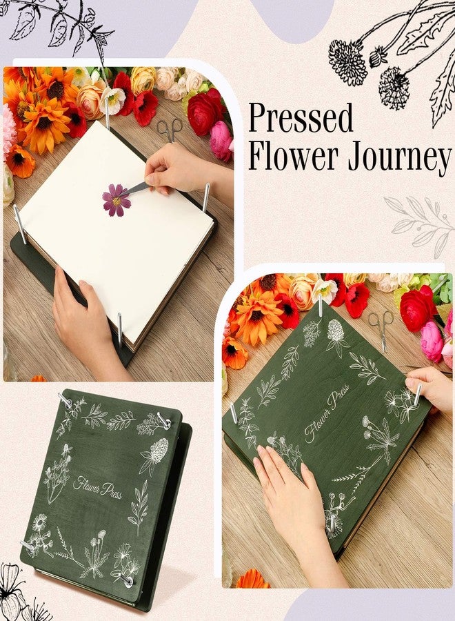 Hoolerry Extra Large Flower Press Kit 11" x 11" Wooden Floral Presser 10 Layers Wedding Bouquet Preservation Kit Dried Flower Art for Bookmark Floral Drying Gift(Olive) - Image 4